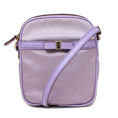 【新品・未使用品】フェラガモ ヴァラ リボン ショルダーバッグ ポシェット VARA GROSS LAVANDA ナイロン パープル 紫 21C158