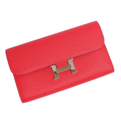 【新品・未使用品】エルメス HERMES コンスタンス ロング 二つ折り長財布 ヴォーエプソン レザー ローズエクストリーム ピンク A刻印 箱付 訳あり