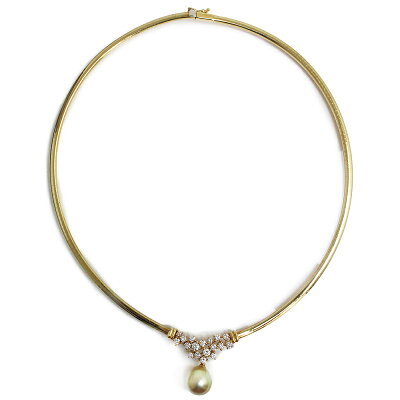 【美品】タサキ TASAKI パール ペンダント ネックレス K18YG 750 ダイヤ1.11ct SOP11.7mm イエローゴールド 保証書あり 箱付