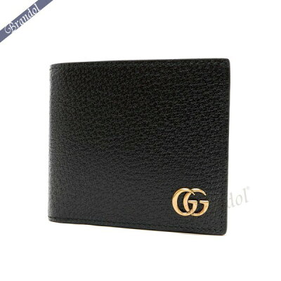 《最大1500円クーポン_20日23:59迄》グッチ 二つ折財布 GUCCI メンズ GGマーモント ブラック 428725 DJ20T 1000 | ブランド