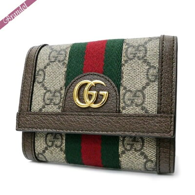 《最大750円クーポン》グッチ 三つ折り財布 GUCCI レディース オフィディア GGスプリーム ベージュ系 523174 96IWG 8745 | ブランド