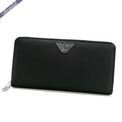 エンポリオアルマーニ 長財布 EMPORIO ARMANI メンズ ラウンドファスナー イーグルロゴ ブラック Y4R169 YLA0E 81072 | ブランド
