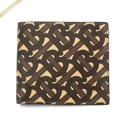 《1500円OFFクーポン対象_10月15日23:59迄》バーバリー 二つ折財布 BURBERRY メンズ TBモノグラム ブラウン系 8022913 | ブランド
