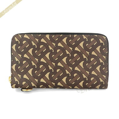 《1500円OFFクーポン対象_10月15日23:59迄》バーバリー 長財布 BURBERRY メンズ レディース ラウンドファスナー WES モノグラム ブラウン系 8022947 | ブランド