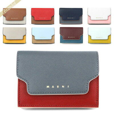 《最大1500円クーポン&P2倍_7日23:59迄》マルニ 三つ折り財布 MARNIレディース レザー トリフォールドウォレット マルチカラー PFMOW02U23 LV520