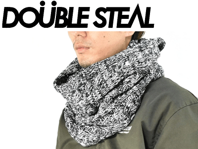 【楽天 スーパーセール】DOUBLE STEAL BLACK ダブルスティール ブラック 476-90216 Cable スヌード ケーブル ニット ワッフル編み ネックウォーマー マフラー ファッション プレゼント あったかい クリスマス ストリート カジュアル BLACK MIX