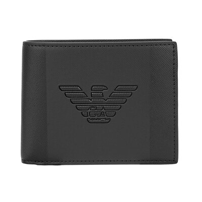 【最大3000円OFFクーポン★1/28(木)14:00まで】アルマーニ 2つ折り財布 ARMANI Y4R165 YFE6J 81072 財布 エンポリオアルマーニ EMPORIO ARMANI ウォレット 立体マキシイーグル メンズ NERO(ネロ) ブラック 黒【 送料無料】