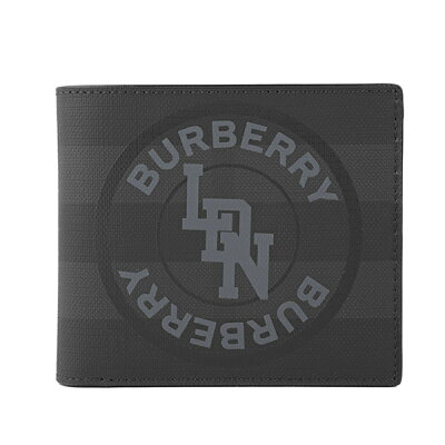 【最大3000円OFFクーポン★10/22(金)14:00まで】バーバリー 2つ折り財布 BURBERRY 8022553 A5656 財布 ロゴグラフィック LOGO GRAPHIC INTERNATIONAL BIFOLD COIN WALLET メンズ DARK CHARCOAL(ダークチャコール) グレー【 送料無料】
