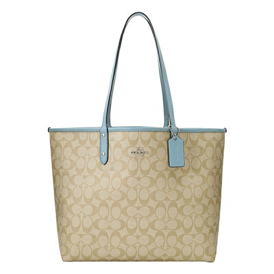 【最大2000円OFFクーポン配布中★1/21(火)14:00まで】コーチ アウトレット トートバッグ COACH OUTLET F36658 SVCA0 バッグ シグネチャー SIGNATURE リバーシブル ピーブイシー シティ トート レディース LIGHT KHAKI CORNFLOWER(ライト カーキ コーンフラワー) ライトブル