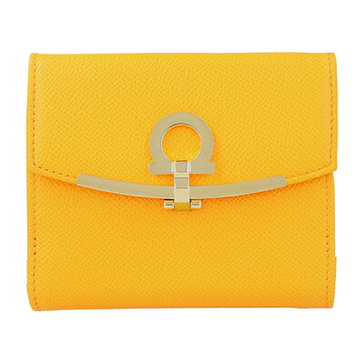 【最大3000円OFFクーポン★10/22(金)14:00まで】フェラガモ 2つ折り財布 FERRAGAMO 22C877 724098 SUNSH 財布 ガンチーニ GANCINO レディース SUNSHINE(サンシャイン) イエロー 黄【 送料無料】