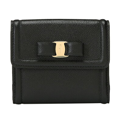 【最大3000円OFFクーポン★10/22(金)14:00まで】フェラガモ 2つ折り財布 FERRAGAMO 22C911 0673755 財布 フィオッコ ヴァラ FIOCCO VARA? レディース NERO ブラック 黒【 送料無料】