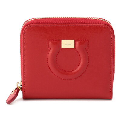 【最大3000円OFFクーポン★10/22(金)14:00まで】フェラガモ 2つ折り財布 FERRAGAMO 22D201 0683648 財布 ガンチーニ GANCINI スモールジップアラウンドウォレット レディース LIPSTICK レッド 赤【 送料無料】
