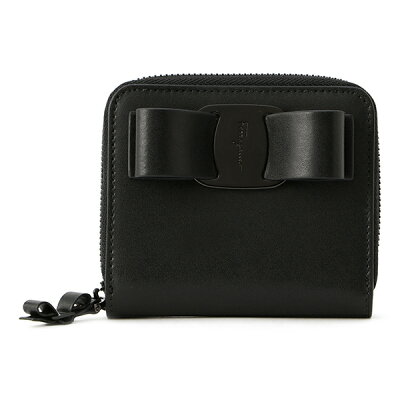 【最大3000円OFFクーポン★11/30(月)14:00まで】フェラガモ 2つ折り財布 FERRAGAMO 22D278 0691235 財布 フィオッコ ヴァラ FIOCCO VARA スモールジップアラウンドウォレット レディース NERO ブラック 黒【 送料無料】