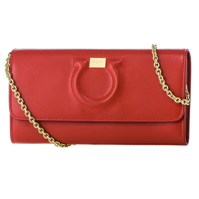【最大3000円OFFクーポン★1/22(金)14:00まで】フェラガモ ショルダーバッグ FERRAGAMO 22D292 0690605 バッグ ガンチーニ GANCINI チェーンウォレット レディース LIPSTICK(リップスティック) レッド 赤【 送料無料】