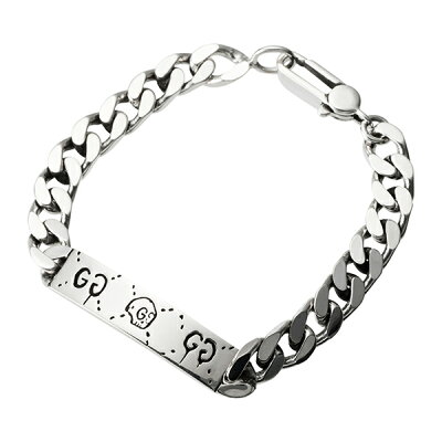 【最大5000円OFFクーポン★4/4(火)まで】グッチ ブレスレット GUCCI 455321 J8400 0701 グッチゴースト ユニセックス シルバー