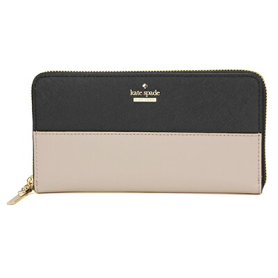 【最大3000円OFFクーポン配布中7/26(金)14:00まで】ケイトスペード 長財布(ラウンドファスナー) kate spade PWRU5073 913 財布 キャメロンストリート CAMERON STREET LACEY レイシー レディース TUSK(タスク)/BLACK ライトベージュ系/ブラック 黒【 ケートスペード 送
