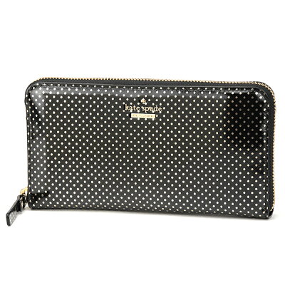 【最大3000円OFFクーポン★4/22(木)14:00まで】ケイトスペード 長財布(ラウンドファスナー) kate spade PWRU4556 001 財布 ライラックストリート ドット LILAC STREET DOT LACEY レディース BLACK ブラック/黒【 送料無料】