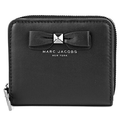 【最大3000円OFFクーポン配布中】マークジェイコブス 2つ折り財布 MARC JACOBS M0011219 001 財布 ボウ BOW リル ジップアラウンド レディース BLACK ブラック 黒 リボン 箔押しロゴ エレガント フェミニン【 送料無料】