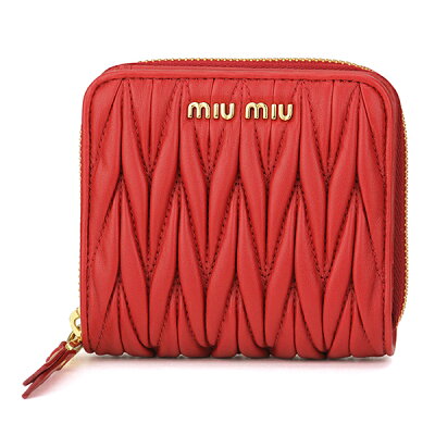 【最大3000円OFFクーポン配布中3/18 (月)12:00まで】ミュウミュウ 2つ折り財布 MIU MIU 5ML522 2BPU F068Z 財布 マテラッセ MATELASSE 1 レディース FUOCO(フォーコ) レッド 赤 キルティング マトラッセ キュート【 ミューミュー 送料無料】