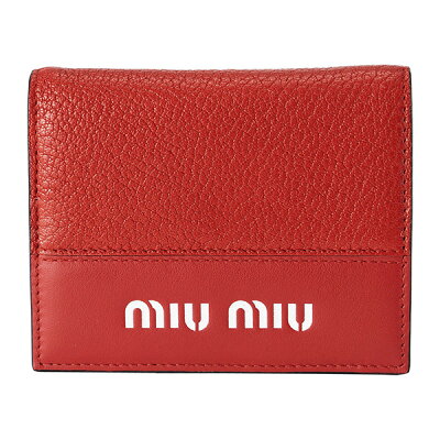 【最大5000円OFFクーポン★4/4(火)まで】ミュウミュウ 2つ折り財布 MIU MIU 5MV204 2BU4 F068Z マドラス シティカーフ レディース レッド 赤