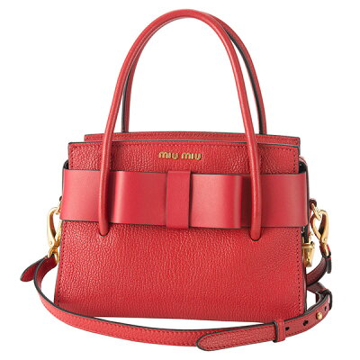 【最大3000円OFFクーポン★4/22(木)14:00まで】ミュウミュウ ハンドバッグ MIU MIU 5BA059 3R7 F068Z バッグ マドラス フィオッコ MADRAS FIOCC レディース FUOCO(フォーコ) レッド 赤【 送料無料】