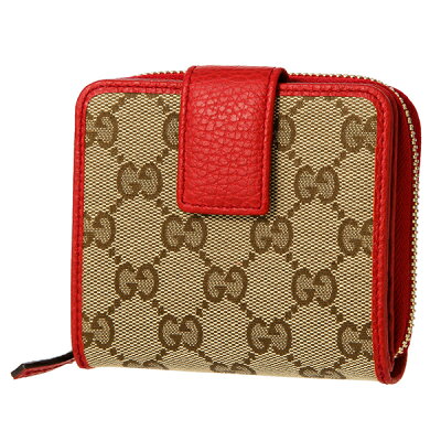 【最大3000円OFFクーポン★4/22(木)14:00まで】グッチ 2つ折り財布 GUCCI 346056 KY9LG 8606 財布 【アウトレット】 GGキャンバス GG CANVAS レディース BEIGE/RED ベージュ/レッド【 送料無料】