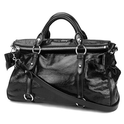 ミュウミュウ ハンドバッグ MIU MIU RT0365 バッグ ヴィッテロ ラックス VITELLO LUX レディース NERO ブラック 黒 ショルダーバッグ 2WAY ヴィンテージ加工【 ミューミュー 送料無料】