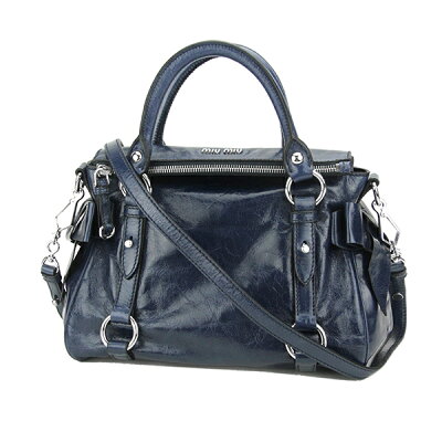 【5000円以上で500円OFFクーポン配布中 4/22 12:00まで】ミュウミュウ ハンドバッグ MIU MIU RT0438 バッグ ヴィッテロ ラックス VITELLO LUX レディース BLUETTE(ブルーエット) ネイビー 2WAY ショルダーバッグ ヴィンテージ加工【 ミューミュー 送料無料】