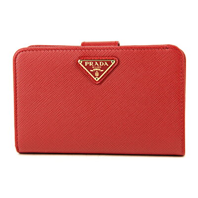 【最大3000円OFFクーポン★1/22(金)14:00まで】プラダ 2つ折り財布 PRADA 1ML225 QHH F068Z 財布 サフィアーノ トライアングル SAFFIANO TRIANG レディース FUOCO(フォーコ) レッド 赤【 送料無料】