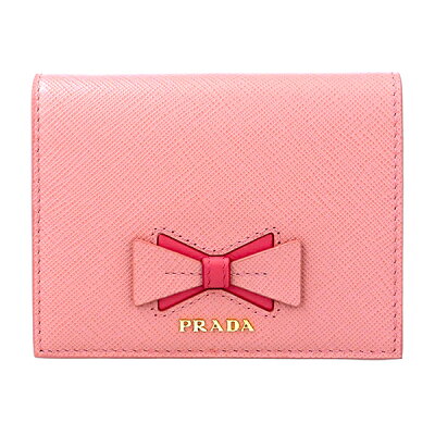 【最大3000円OFFクーポン★1/22(金)14:00まで】プラダ 2つ折り財布 PRADA 1MV204 2B7S F0BTZ 財布 サフィアーノ フィオッコ SAFFIANO FIOCCO レディース PETALO(ペタロ)/PEONIA(ペオニア) ピンク系【 送料無料】