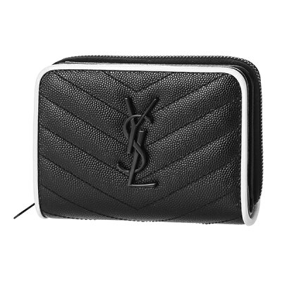 【最大5000円OFFクーポン配布中★12/16(月)14:00まで】サンローラン 2つ折り財布 SAINT LAURENT 403723 BOWC8 1095 財布 モノグラム MONOGRAMME コンパクト フルジップウォレット レディース NOIR(ノワール)/BLANC OPTIQUE(ブランオプティック) ブラック 黒/オフホワイト