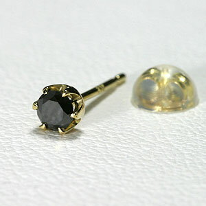 ブラックダイヤモンド 0.1ct メンズピアス K18 片耳用ピアス 【送料無料】【Men's pierce gold】 一粒ダイヤモンド ピアス メンズ 18k ゴールド 人気
