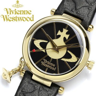 【送料無料】【Vivienne Westwood】 ヴィヴィアンウエストウッド 腕時計 レディース 本革レザー オーブチャーム付き VV006BKGD ブランド 女性用 ladies ウォッチ うでどけい