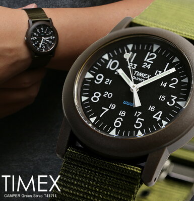 【ファッションセール】【キャッシュレス5%還元】【キャンパー 最終入荷】タイメックス TIMEX Camper 腕時計 メンズ レディース カーキ ブラック T41711 スポーツ アウトドア ミリタリー 男 大人 ナイロン グリーン プレゼント ギフト クオーツ 3気圧防水 海外モデル
