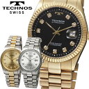 テクノス 腕時計（メンズ） 【送料無料】【メーカー正規品】高級感が漂うデザイン TECHNOS テクノス腕時計 ラウンドデイトコンビ メンズクォーツ腕時計 T9604GB