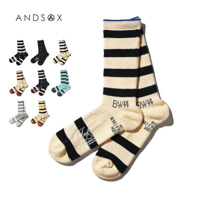 アンドソックス サポートパイルクルーストライプ ANDSOX SUPPORT PILE CREW STRIPE メンズ レディース 靴下 くつ下 ソックス <2019 春夏>