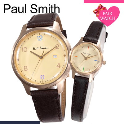 (ペア価格)(記念日の) ペアウォッチ ポールスミス 腕時計 PaulSmith 時計 ポール スミス ペア Paul Smith The City シティ メンズ レディース 男性 女性 革ベルト 金 華奢 カップル おそろい 恋人 彼氏 彼女 夫婦 結婚 記念日 誕生日 お祝い 新生活 プレゼント ギフト