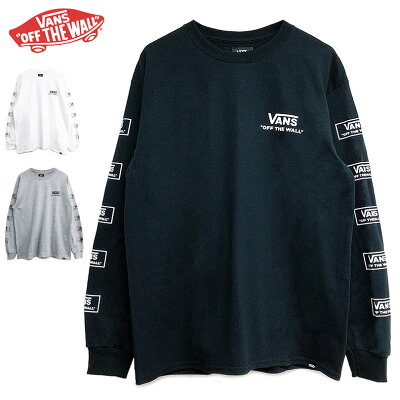 VANS ロンT 長袖tシャツ 送料無料 ヴァンズ バンズ Tシャツ ブランド メンズ レディース ロングスリーブ ブラック ホワイト グレー ロゴ LOGO M BOX VANS S L/S TEE FLYING-V フライングブイ ロング トップス スケート ストリート