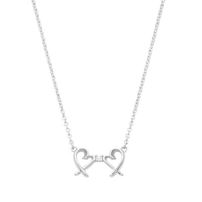 ティファニー TIFFANY&CO 63058211 パロマピカソ ダブル ラビング ハート 1P ダイア ペンダント ネックレス スモール 41cm アクセサリー