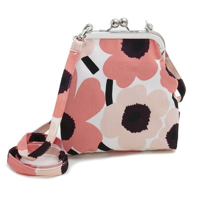 marimekko マリメッコ 048433-124 レディース ショルダー付 がま口ポーチ ROOSA MINI UNIKKO POCHETTE 048433 OFF WHITE/PEACH/BURGUNDY 124