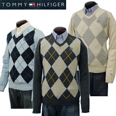 ★全商品10%OFFクーポン★Hilfiger Denim by Tommy Hilfiger アーガイル柄 Vネック セーター【トミーヒルフィガー】 ギフト プレゼント