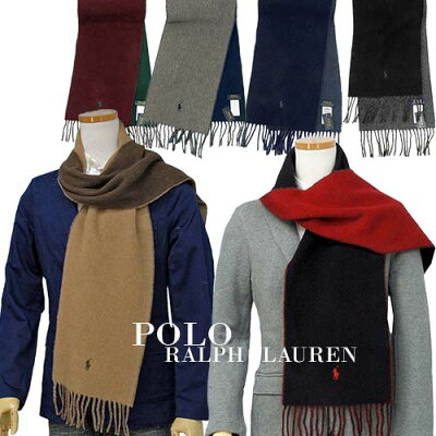 【全商品10%OFFクーポン】2018-秋冬ニューモデル【イタリア製】POLO by Ralph Laurenクラシック リバーシブル マフラーPC0228【男女兼用】ポロ ラルフローレン マフラー送料無料