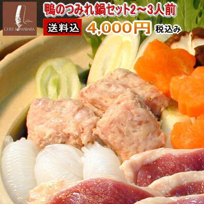 【送料込み】鴨のつみれ鍋セット(2〜3人前)【冷凍】・ 鴨ローススライス150g×1・鴨のネギつみれ200g×2・スープ×1 【国内産 青森県産 バルバリー種】 送料無料 【RCP】