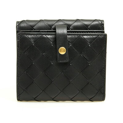 ボッテガヴェネタ BOTTEGA VENETA 財布 レディース 二つ折り財布 ブラック MINI WALLET 608074 VCPP3 8648 NERO/NERO/NERO-GOLD【ミニ財布】