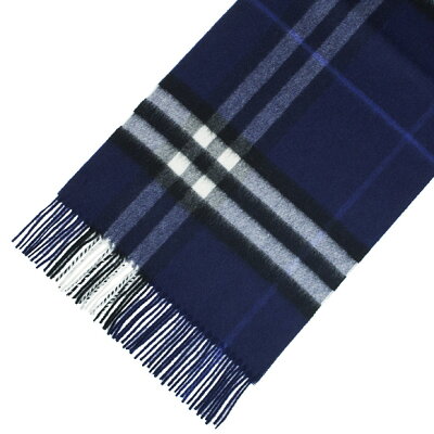 バーバリー BURBERRY カシミアマフラー GIANT ICON インディゴブルーチェック 3994306 168:CS 4021B INDIGO BLUE 【英国】
