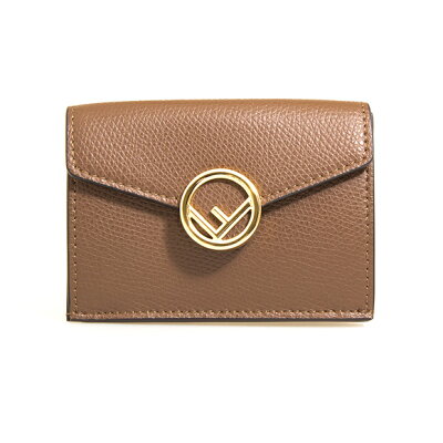 フェンディ FENDI 財布 レディース 三つ折り財布 マヤブラウン F IS FENDI MICRO TRIFOLD WALLET 8M0395 A18B F13QG MAYA+ORO SOFT【ミニ財布】