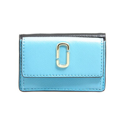 マークジェイコブス MARC JACOBS 財布 レディース 三つ折り財布 ミスティブルー/ブラック SNAP SHOT MINI TRIFOLD M0013597 456 MISTY BLUE MULTI