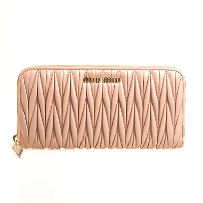 ミュウミュウ MIU MIU 財布 レディース ラウンドファスナー長財布 カメオベージュ MATELASSE PORTAFOGLIO LAMPO 5ML506 N88 F0770 CAMMEO