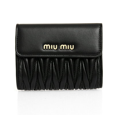ミュウミュウ MIU MIU 財布 レディース 二つ折り財布 ブラック SMALL MATELASSE NAPPA LEATHER WALLET 5ML002 N88 F0002 NERO