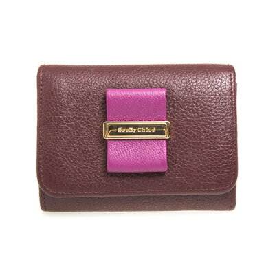シーバイクロエ SEE BY CHLOE 財布 レディース 三つ折り財布 バーガンディ×パルピ-パープル ROSITA COMPACT WALLET CHS18AP717 472 601 BURGUNDY